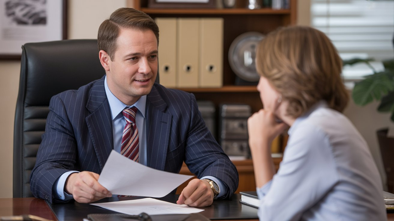 Dog bite injury lawyer consulting with a client after an attack
