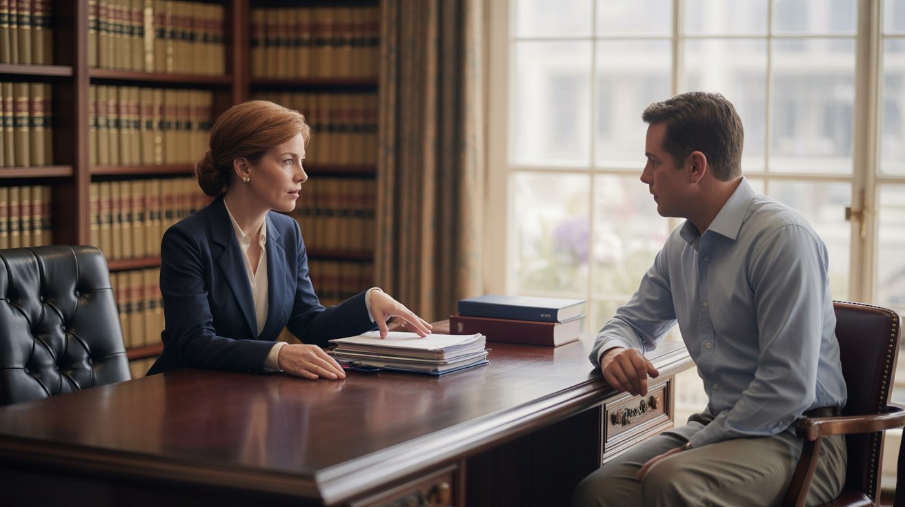 Public infrastructure injury lawyer helping a client with a claim involving poor road conditions