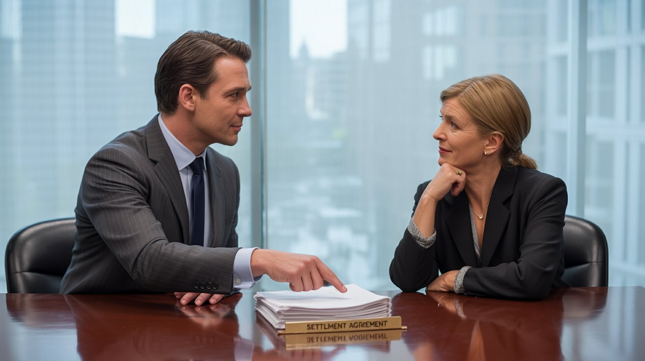 Personal injury evidence lawyer consulting with a client about case evidence.