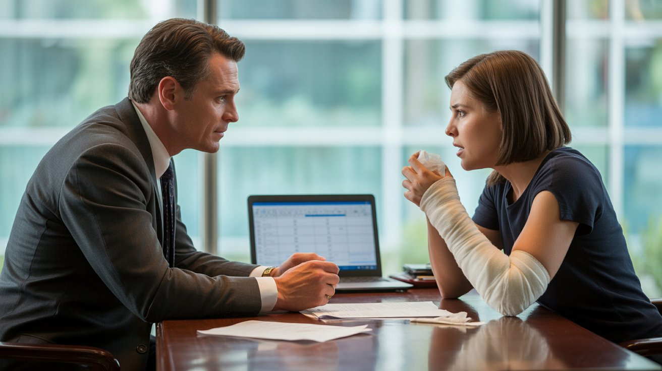 Negligent security injury lawyer helping a client with case details