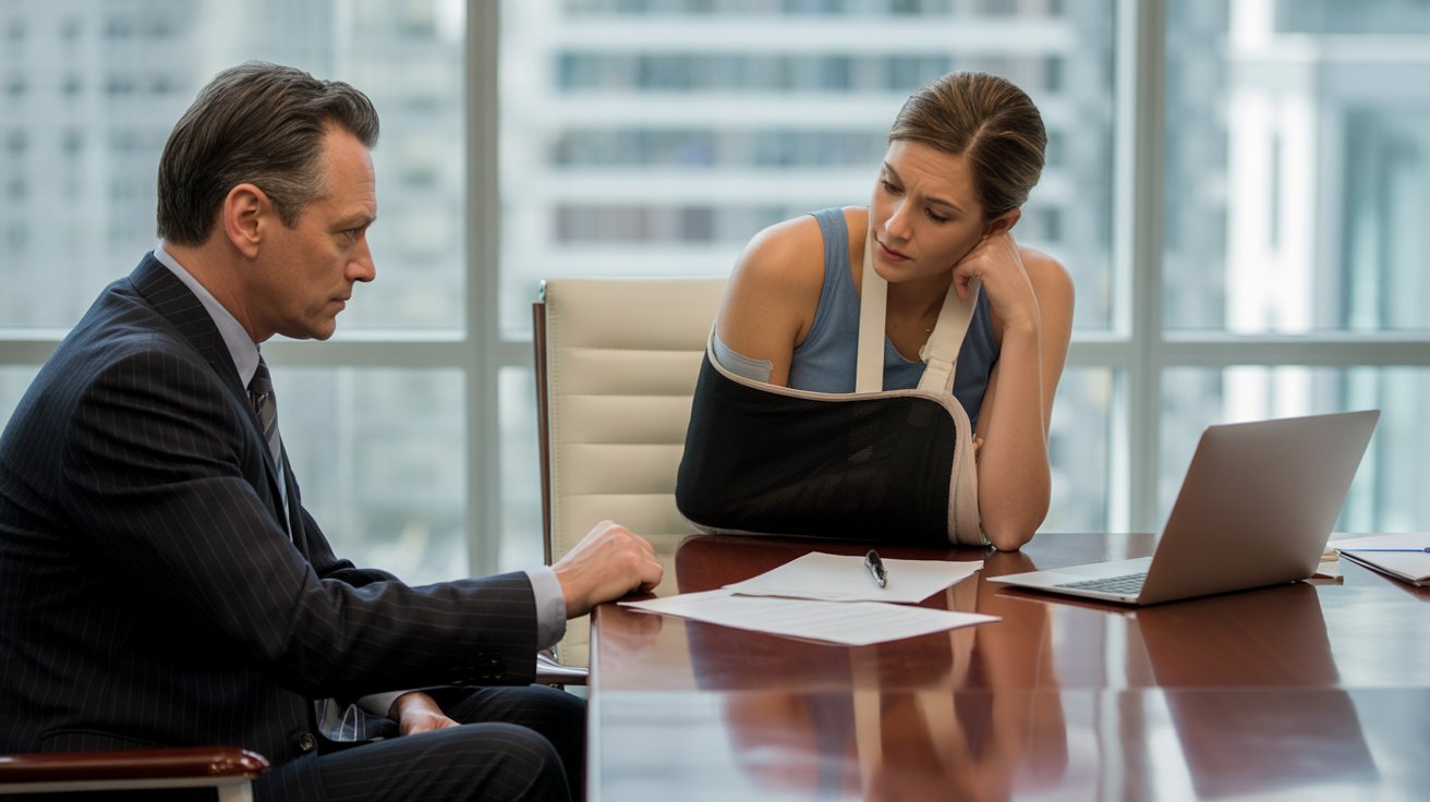 Government injury lawyer helping a client with evidence and case details